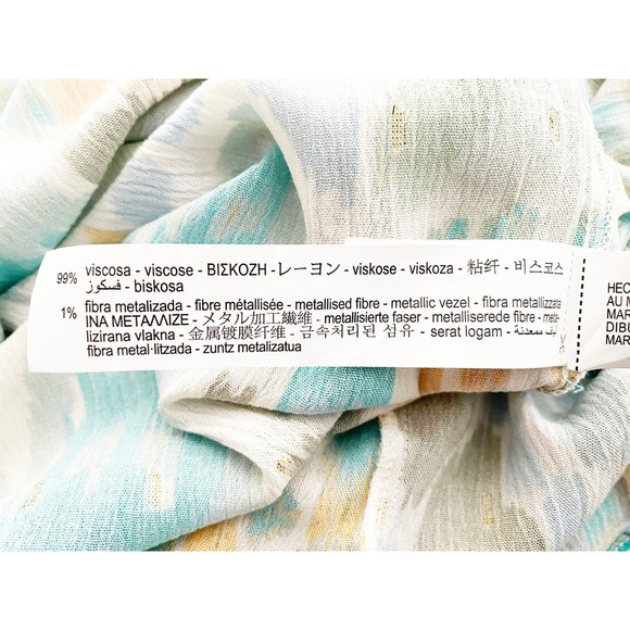 ZARA Women's Cat Eye Multicolor Metallic V Neck Kaftan Boho Blogger Favorite - Picture 13 of 14